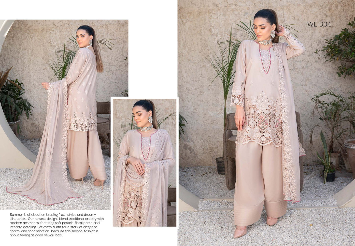 Premium Lawn Collection – 3 Piece Embroidered Lawn Suit with Bamber Crinkle Dupatta