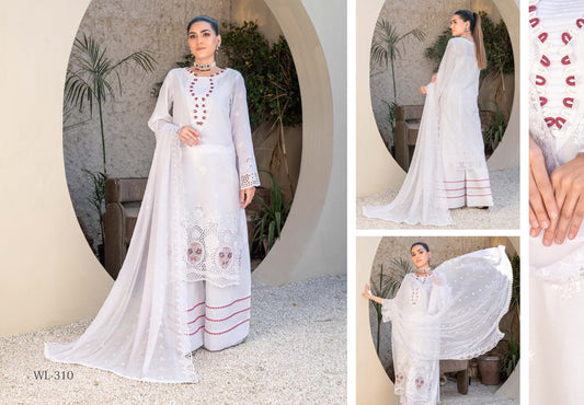 Premium Lawn Collection – 3 Piece Embroidered Lawn Suit with Bamber Crinkle Dupatta